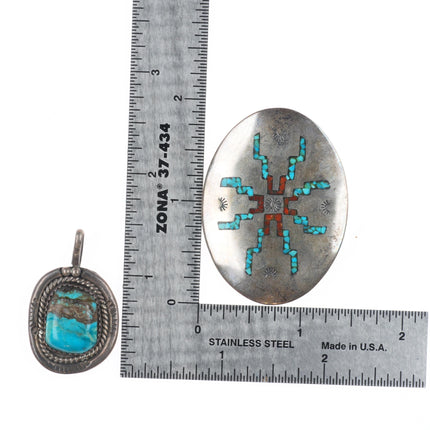 Vintage Navajo/Zuni/Southwest sterling silver pendant lot/collections turquoise