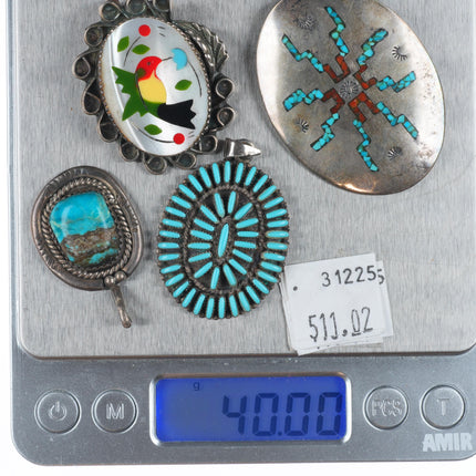 Vintage Navajo/Zuni/Southwest sterling silver pendant lot/collections turquoise
