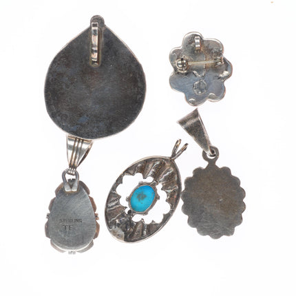 Vintage Navajo/Zuni/Southwest/turquoise sterling silver pendant lot/collection