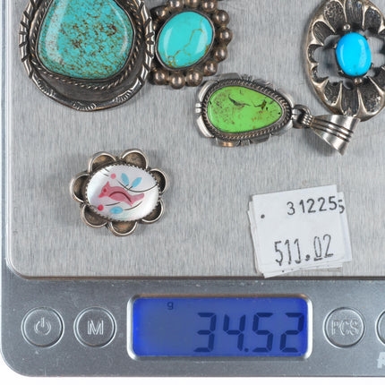 Vintage Navajo/Zuni/Southwest/turquoise sterling silver pendant lot/collection