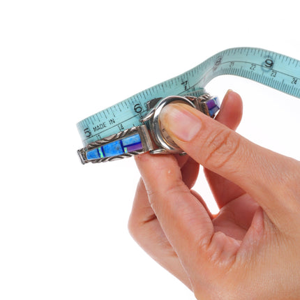 3 Vintage Navajo sterling silver turquoise/channel inlay/gold fill watch tips