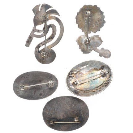 Vintage Navajo/Zuni/southwest sterling silver/turquoise pin/brooch lot