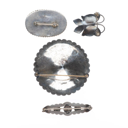 40's-50's Vintage Navajo/Zuni/southwest sterling silver/turquoise pin/brooch lot