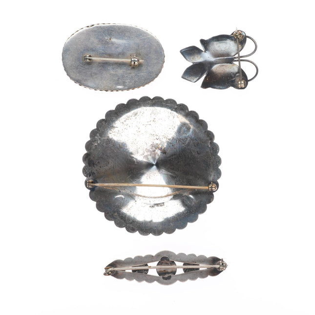 40's-50's Vintage Navajo/Zuni/southwest sterling silver/turquoise pin/brooch lot