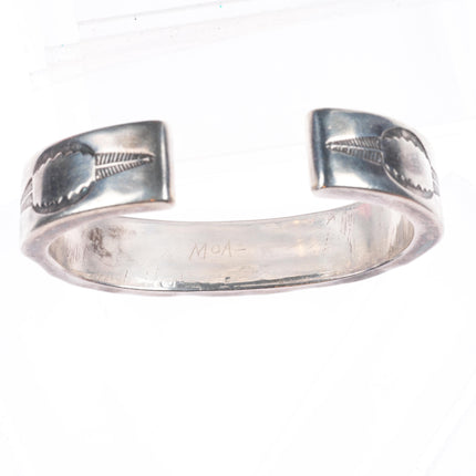 6.6" c1940 Zuni #8 spiderweb Turquoise sterling silver inlay cuff bracelet