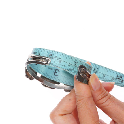 7" Vintage Navajo sterling silver spiderweb turquoise 3 stone cuff bracelet