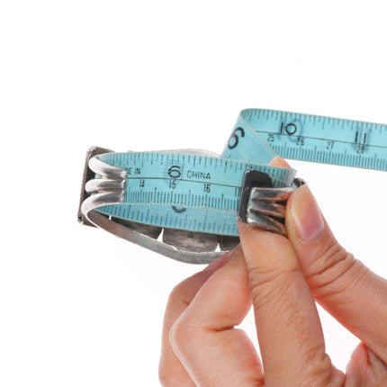 6.75" Nicholas-Theresa Leekela Zuni intarsia inlay sterling silver cuff bracelet