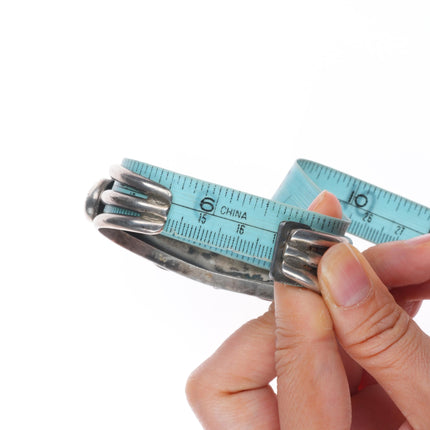 6.6" Vintage Navajo sterling silver Pilot Mountain web turquoise cuff bracelet