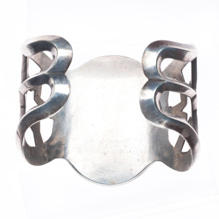 6.5" Lambert Homer Sr Zuni Intarsia inlay sandcast sterling silver cuff bracelet