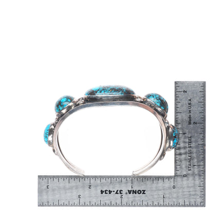 6.75" Vintage Navajo sterling silver high grade Persian turquoise cuff bracelet