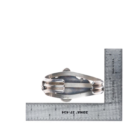 6.1" Esther Wood Navajo sterling silver high grade turquoiise cuff bracelet
