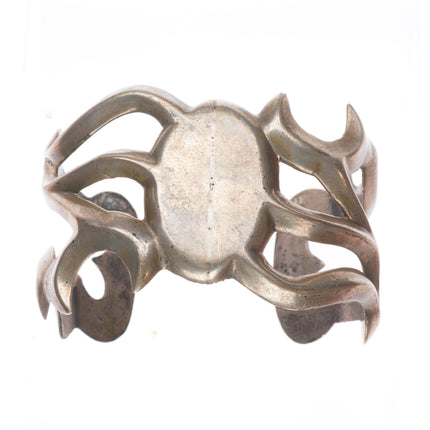 6.75" Vintage Navajo coin/ingot silver sandcast cuff bracelet