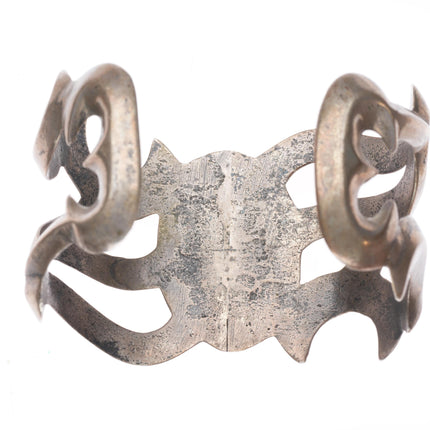 6.75" Vintage Navajo coin/ingot silver sandcast cuff bracelet