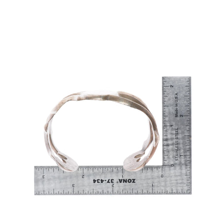 6.75" Vintage Navajo coin/ingot silver sandcast cuff bracelet