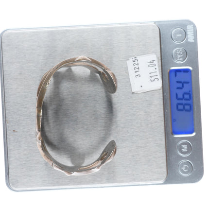 6.75" Vintage Navajo coin/ingot silver sandcast cuff bracelet