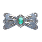 1940's Big Vintage Navajo sterling silver bowtie pin w/Royston turquoise