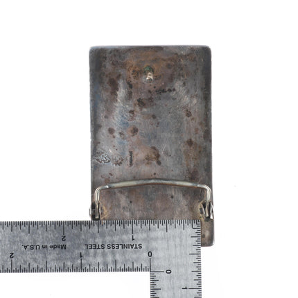 Vintage Hopi Overlay bear paw belt buckle sterling silver