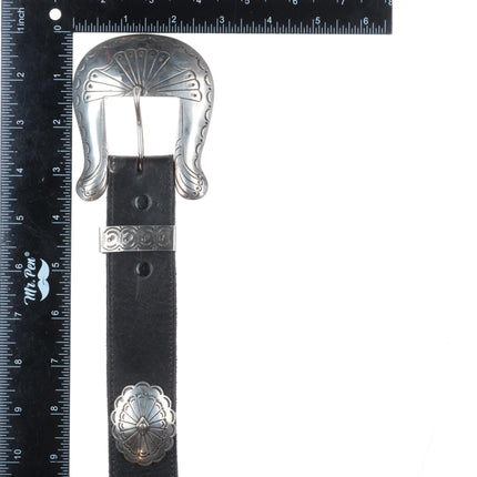 36.5 Sam Pablo Navajo sterling silver ranger/concho belt