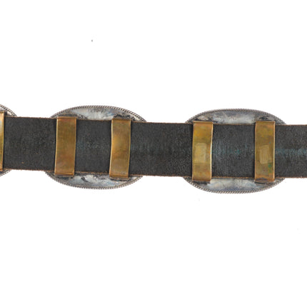 Benjamin Becenti Navajo sterling silver bluebird inlay concho belt