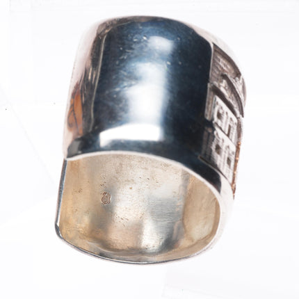 6.3" Bennett Kagenveama Hopi sterling silver/14k gold storyteller cuff bracelet