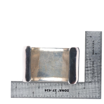 6.3" Bennett Kagenveama Hopi sterling silver/14k gold storyteller cuff bracelet