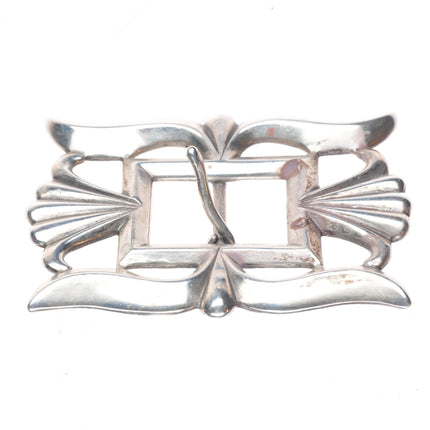 Vintage Navajo sandcast sterling silver belt buckle SS