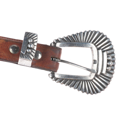 Pat Areias Southwestern sterling silver 3/4" Ranger belt buckle set