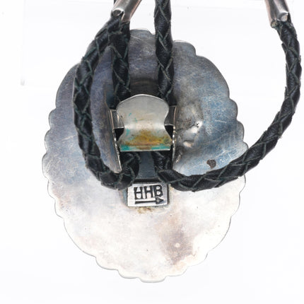 c1960's c-31 Harry Begay? Sterling silver turquoise cluster bolo tie fancy tips