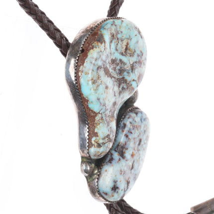 Vintage Phil Zachary Dry Creek Turquoise southwestern sterling silver bolo tie