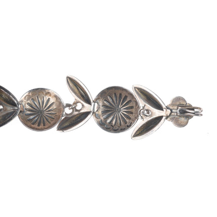 31.5" 1940s Vintage Navajo sterling silver sleeping beauty turquoise concho belt