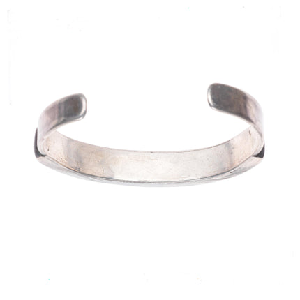 6.5" Vintage Zuni ingot/sterling silver turquoise channel inlay cuff bracelet