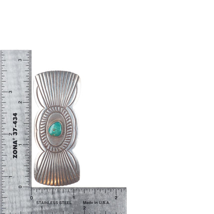 Vintage Navajo sterling silver/turquoise hair clip/Barrette