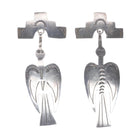 Vintage Navajo sterling silver Peyote Bird hand stamped dangle earrings