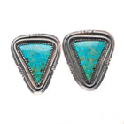Vintage Navajo sterling silver high grade turquoise clip-on earrings