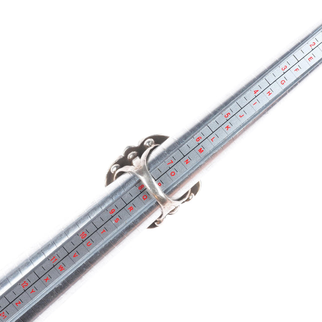 sz8 40's-50's Vintage CG Wallace Zuni sterling silver turquoise cluster ring