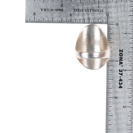 sz12 Vintage Navajo sterling silver men's ring feather face with turquoise