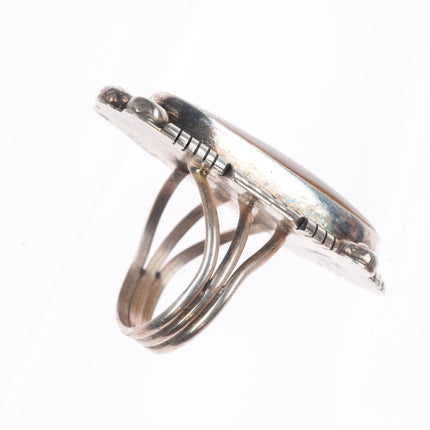 sz8 B Lee Navajo sterling silver Royston turquoise long ring