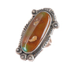 sz8 B Lee Navajo sterling silver Royston turquoise long ring