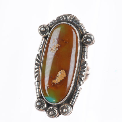 sz8 B Lee Navajo sterling silver Royston turquoise long ring