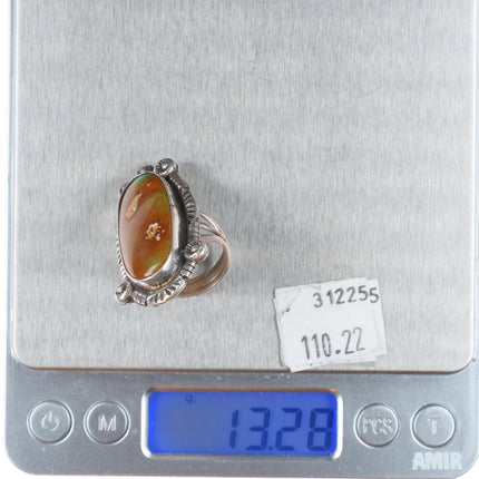 sz8 B Lee Navajo sterling silver Royston turquoise long ring