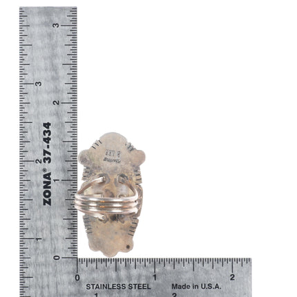 sz8 B Lee Navajo sterling silver Royston turquoise long ring