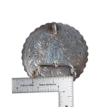 Bohlin 14k gold/Sterling silver "Chief Red Wolf" belt buckle hand engraved