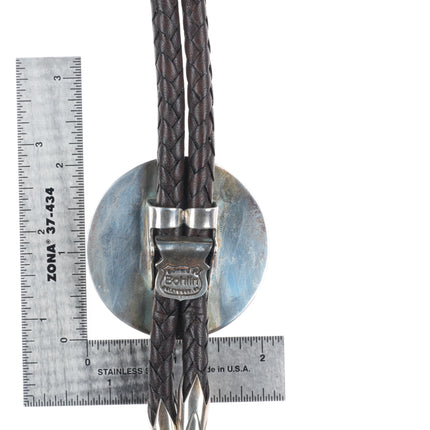 Edward Bohlin "Chief Red Wolf" Sterling silver hand engraved bolo tie Indian
