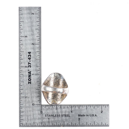 sz9 50's-60's Vintage Navajo sterling silver green turquoise long men's ring