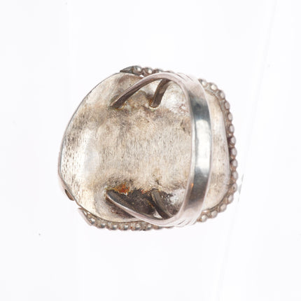 sz12 Big vintage Navajo sterling silver turquoise Men's ring