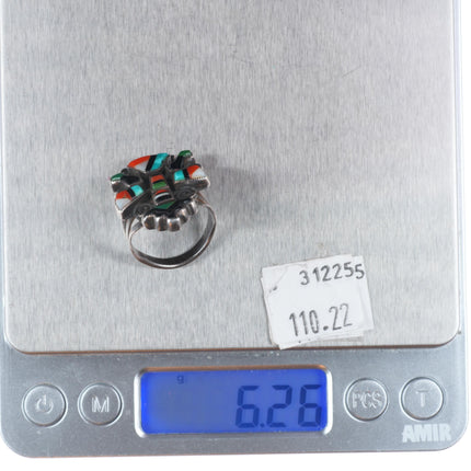 sz7 Gillerimo and Bernice Natachu Zuni vintage sterling silver knifewing ring