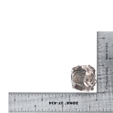 sz10 Vintage southwestern modernist brutalist sterling silver chrysocolla ring