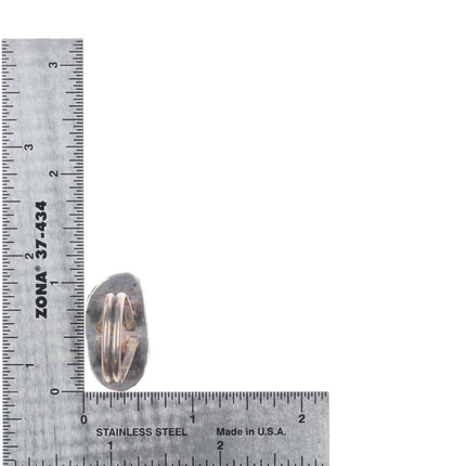 sz8 Vintage Zuni sterling silver carved turquoise butterfly ring