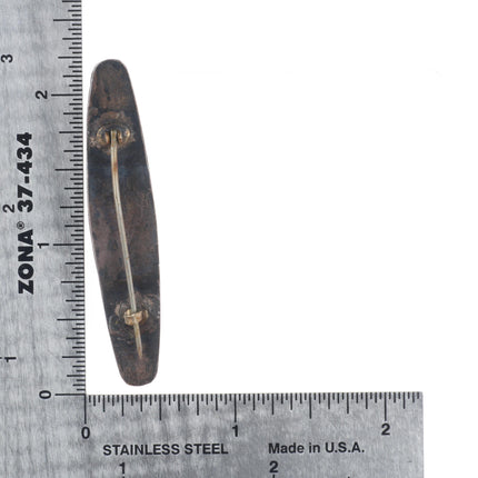 c1930's Navajo ingot/sterling silver red spiderweb turquoise pin/brooch