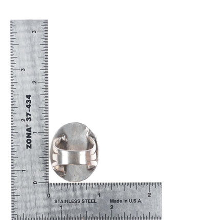 sz9 20's-30's Vintage Zuni ingot silver turquoise cluster ring